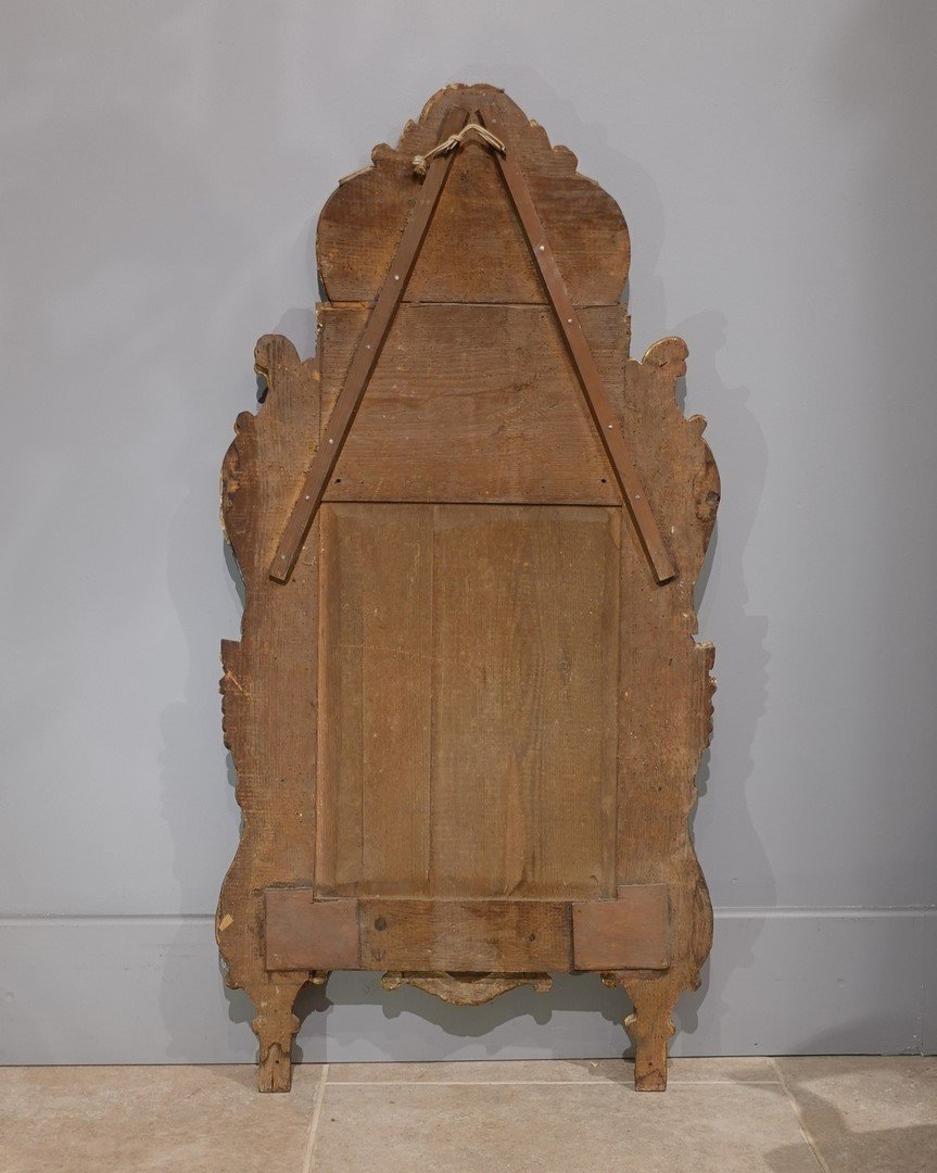 Miroir Provençal Louis XV en bois doré d'époque XVIII° -photo-3