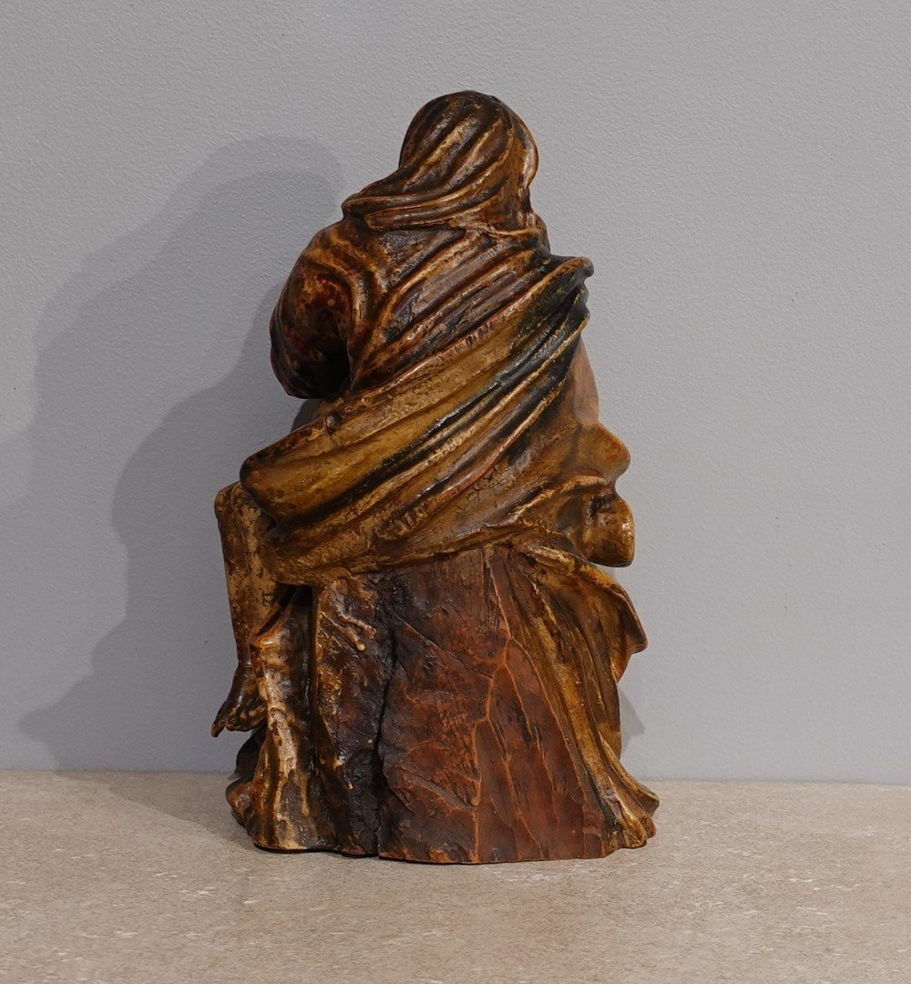 17th Century Polychrome Walnut Pietà-photo-2