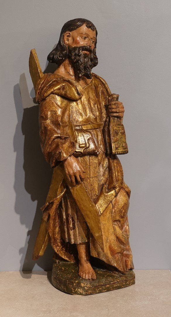 Wood Carving - Saint Andrew - Spain - End Of The 16th Century-photo-2