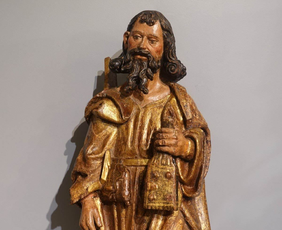 Saint André - Sculpture bois polychrome  – École de Valladolid – Fin XVI°-photo-3