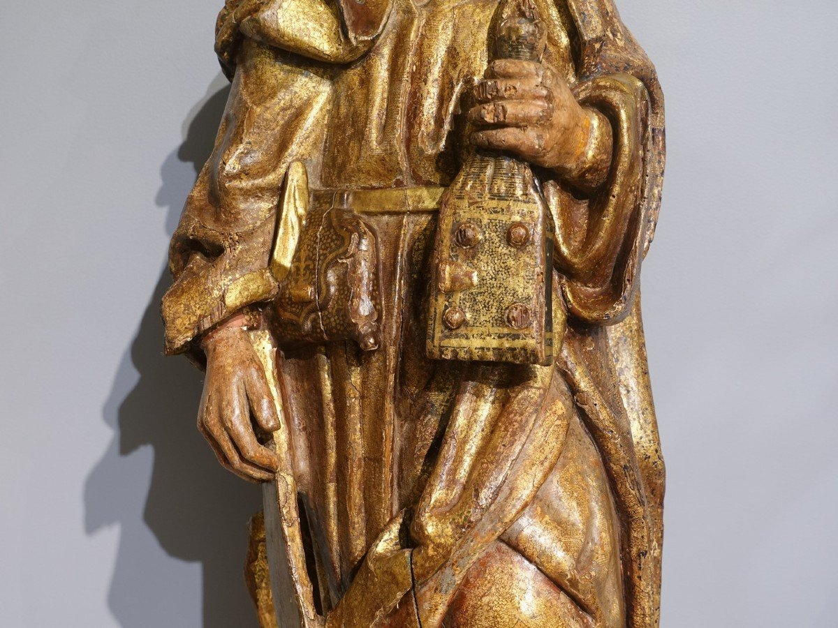 Saint André - Sculpture bois polychrome  – École de Valladolid – Fin XVI°-photo-4