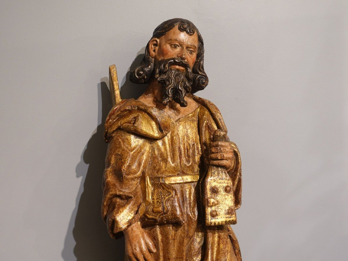 Saint André - Sculpture bois polychrome  – École de Valladolid – Fin XVI°-photo-3