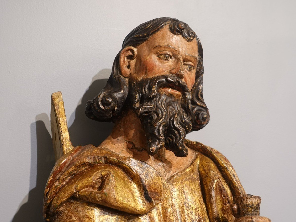 Saint André - Sculpture bois polychrome  – École de Valladolid – Fin XVI°-photo-5