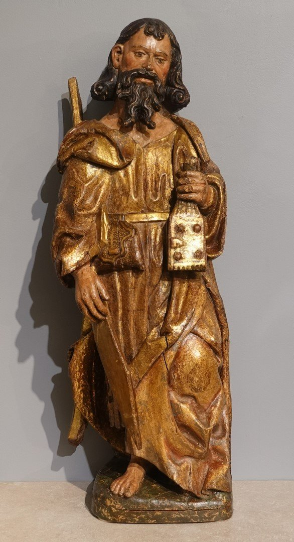 Saint André - Sculpture bois polychrome  – École de Valladolid – Fin XVI°