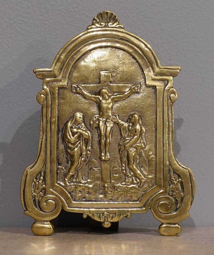 Kiss Of Peace In Gilded Bronze From The 17th Century