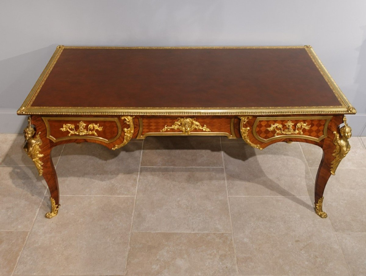  Late 19th Century Bureau Plat ''aux Espagnolettes''-photo-2