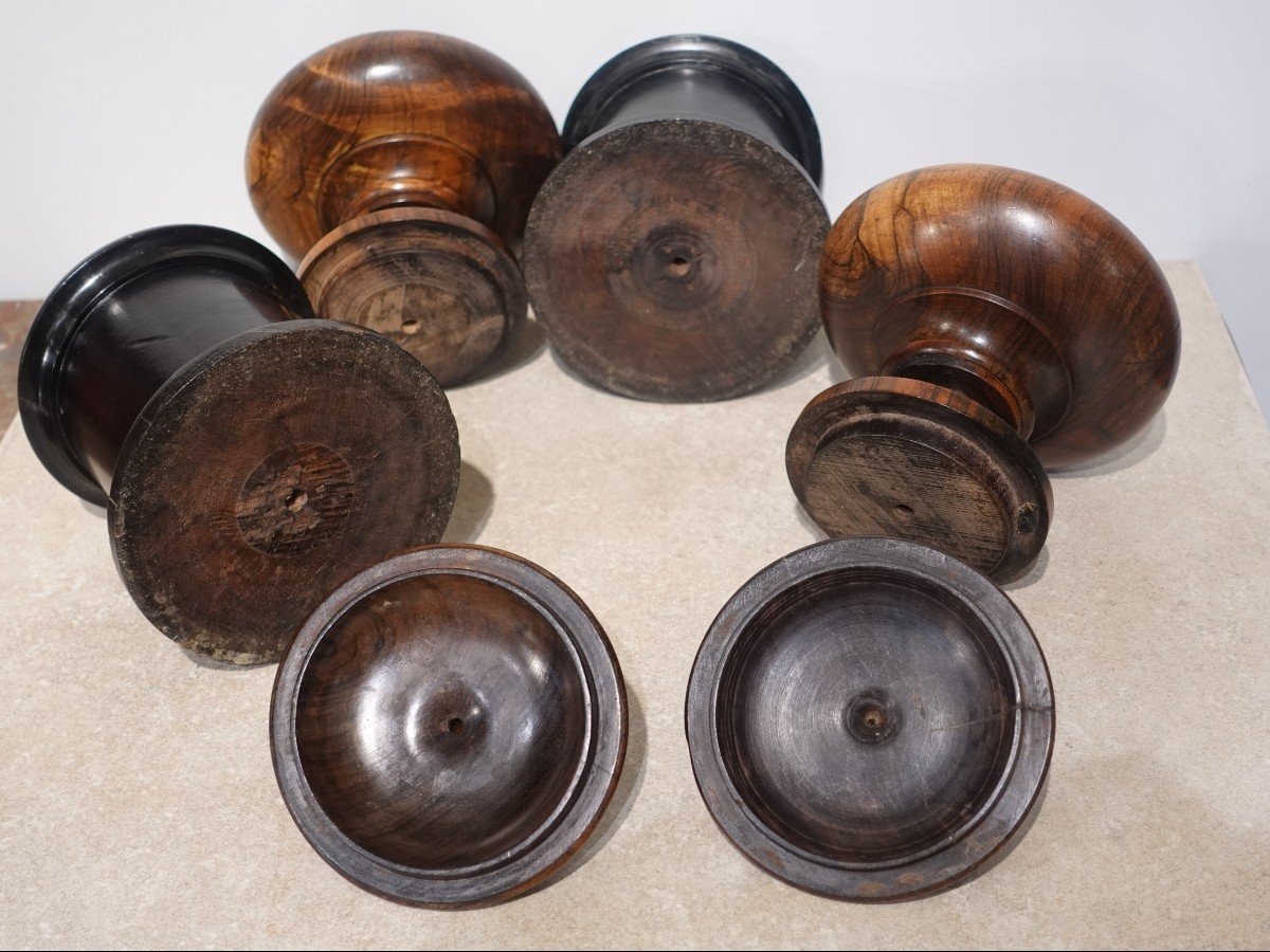 Pair Of Covered Rosewood Vases – 19th Century-photo-4