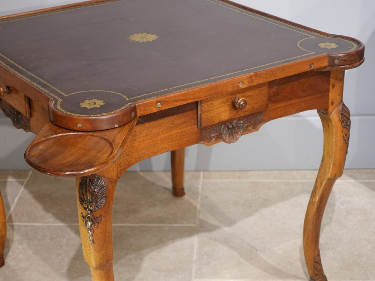 18th Century Walnut Games Table-photo-4