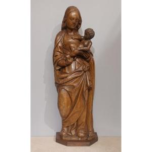 Vierge à l'Enfant en chêne du XVI° siècle