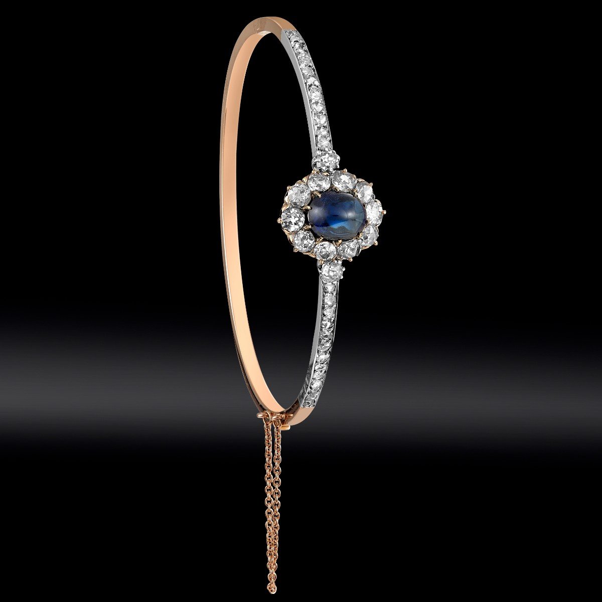 Bracelet Saphir Cabochon Et Et Diamants Vers 1860