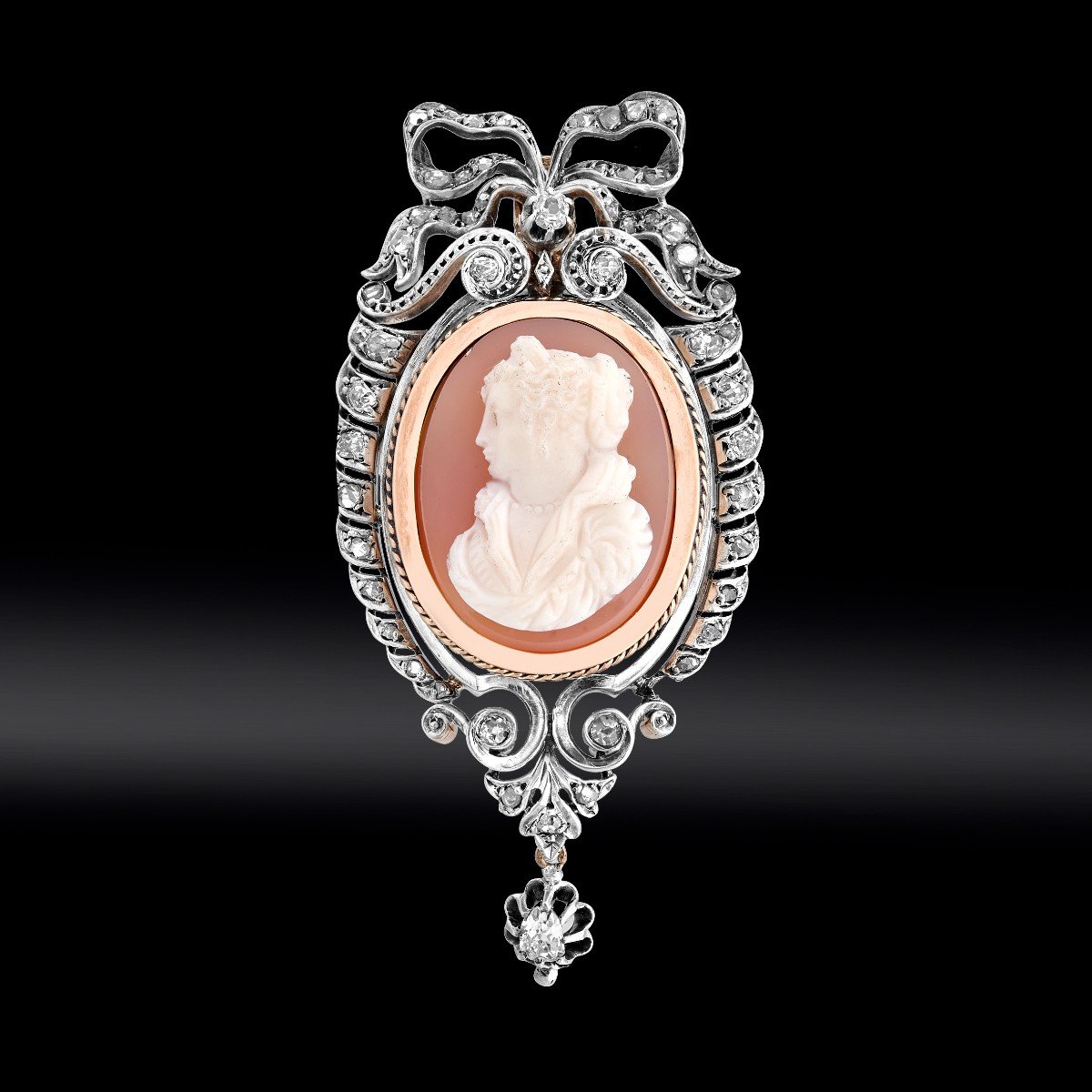 Camé Carnelian Brooch Circa 1860