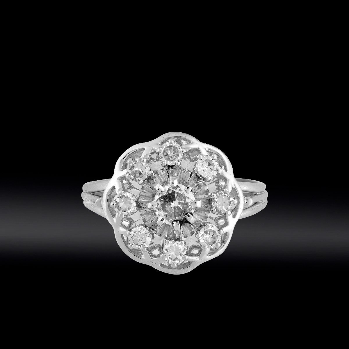 Marguerite Diamond Ring Circa 1950-photo-2