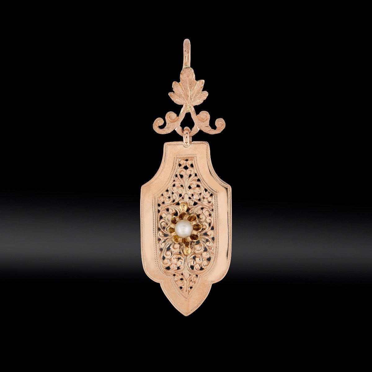 Chiseled Pearl Pendant Circa 1860