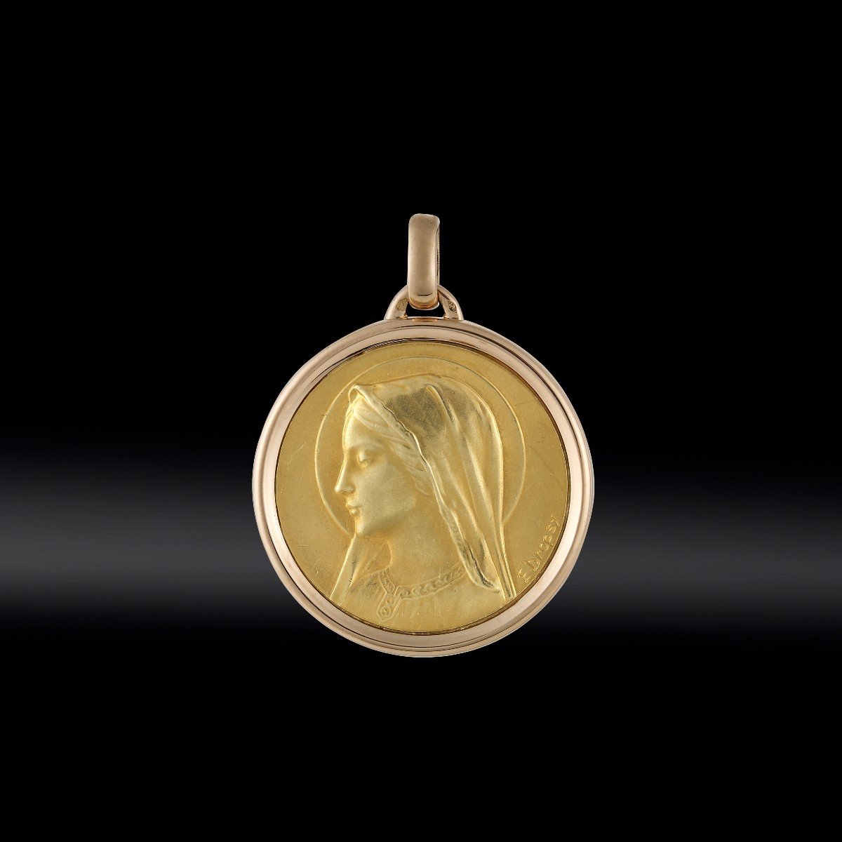 Médaille Vierge Au Voile Signée Emile DROPSY vers 1900