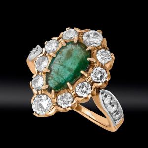 3 Carat Pear And Brilliant Emerald Ring