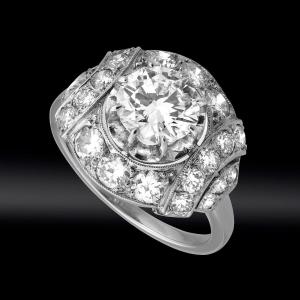 Platinum Diamond Dome Ring Circa 1925