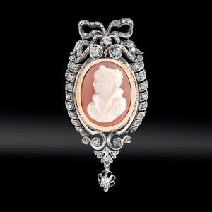 Broche Camé Cornaline Vers 1860