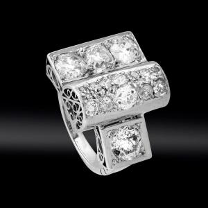 Bague Asymétrique Diamants Vers 1925