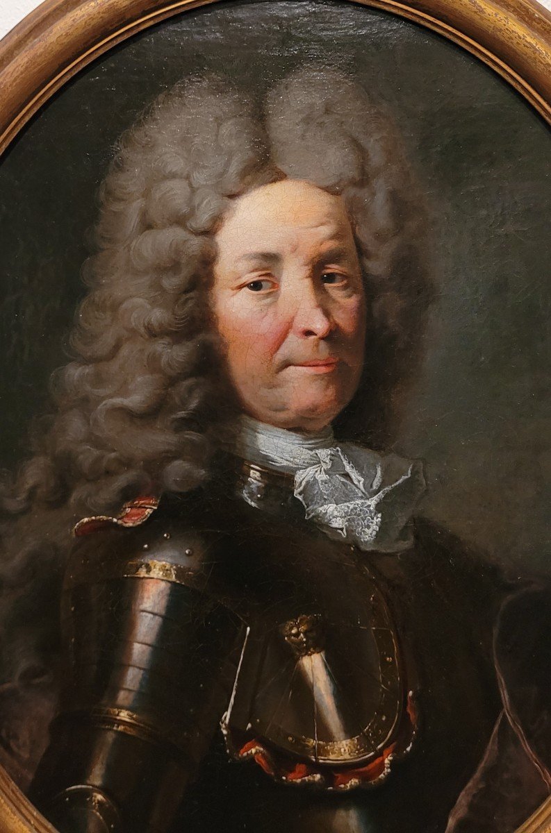 Hyacinthe Rigaud (attr.) (perpignan 1659 - Paris 1743) "gentleman En Armure"-photo-2