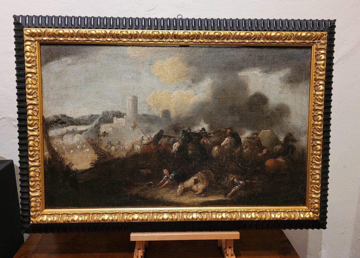 « Bataille Entre Cavaleries »  Ecole Napolitaine Du XVIIe Siècle.  Cercle De Marzio Masturzo