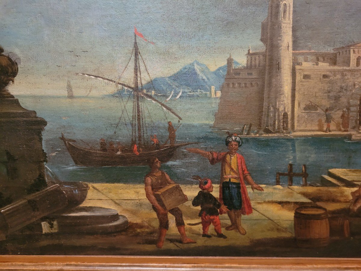 “sea View With Architecture” Venetian School Late 17th Early 18th Century-photo-3