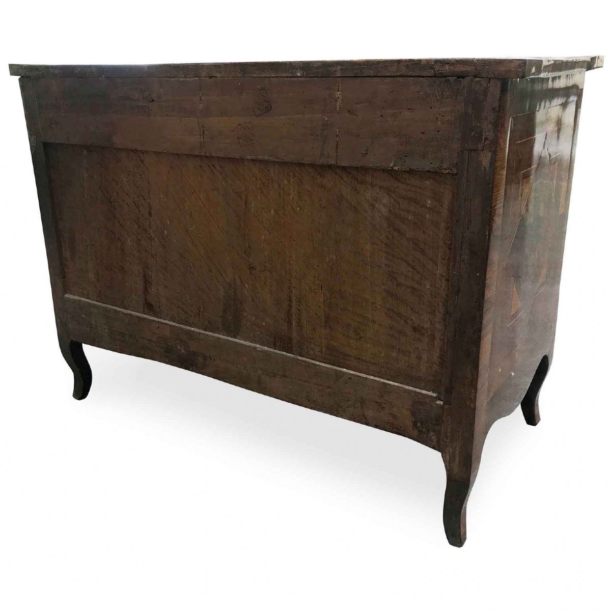 18th Century Italian Louis XV Commode Burl Marquetry Bolognese Chest Of Drawers-photo-5