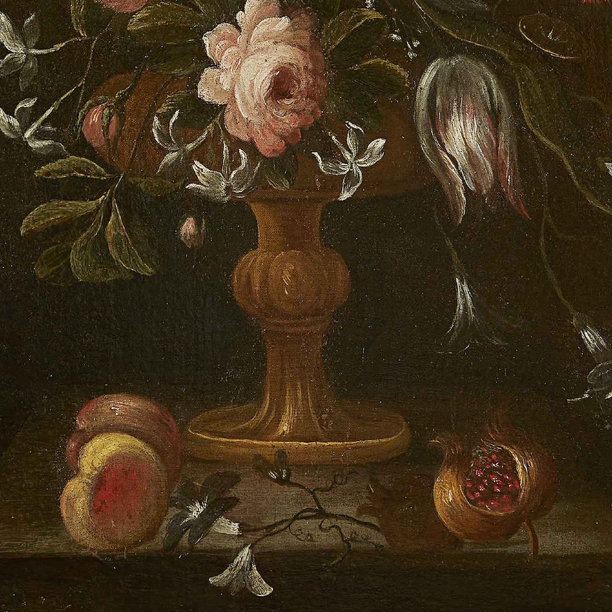 Pair Of 17th Century Italian Flowers Still Life Paintings-photo-1