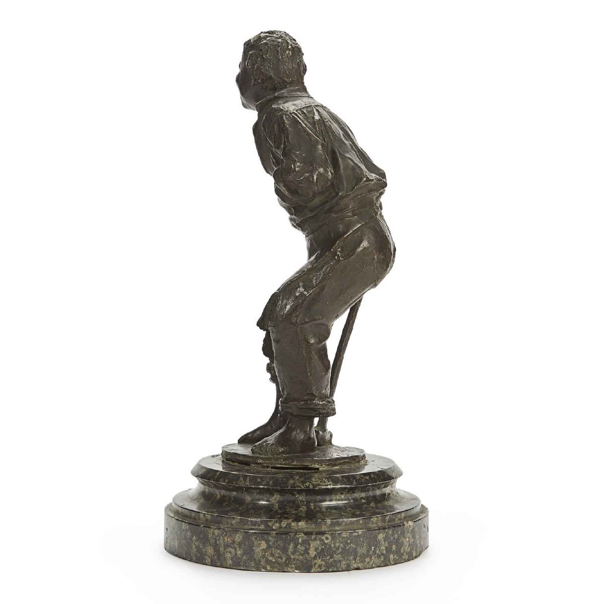 Early 20th Century Italian Satirical Bronze Sculptures A Pair Of Young Blacksmiths-photo-3