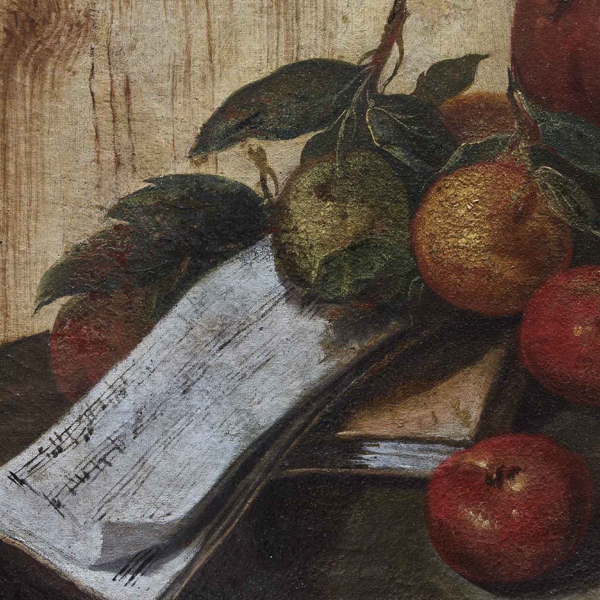 Pendant De Trompe l'Oeil  Avec Nature Morte Italienne Début 18ème d'après Cristoforo Munari -photo-7