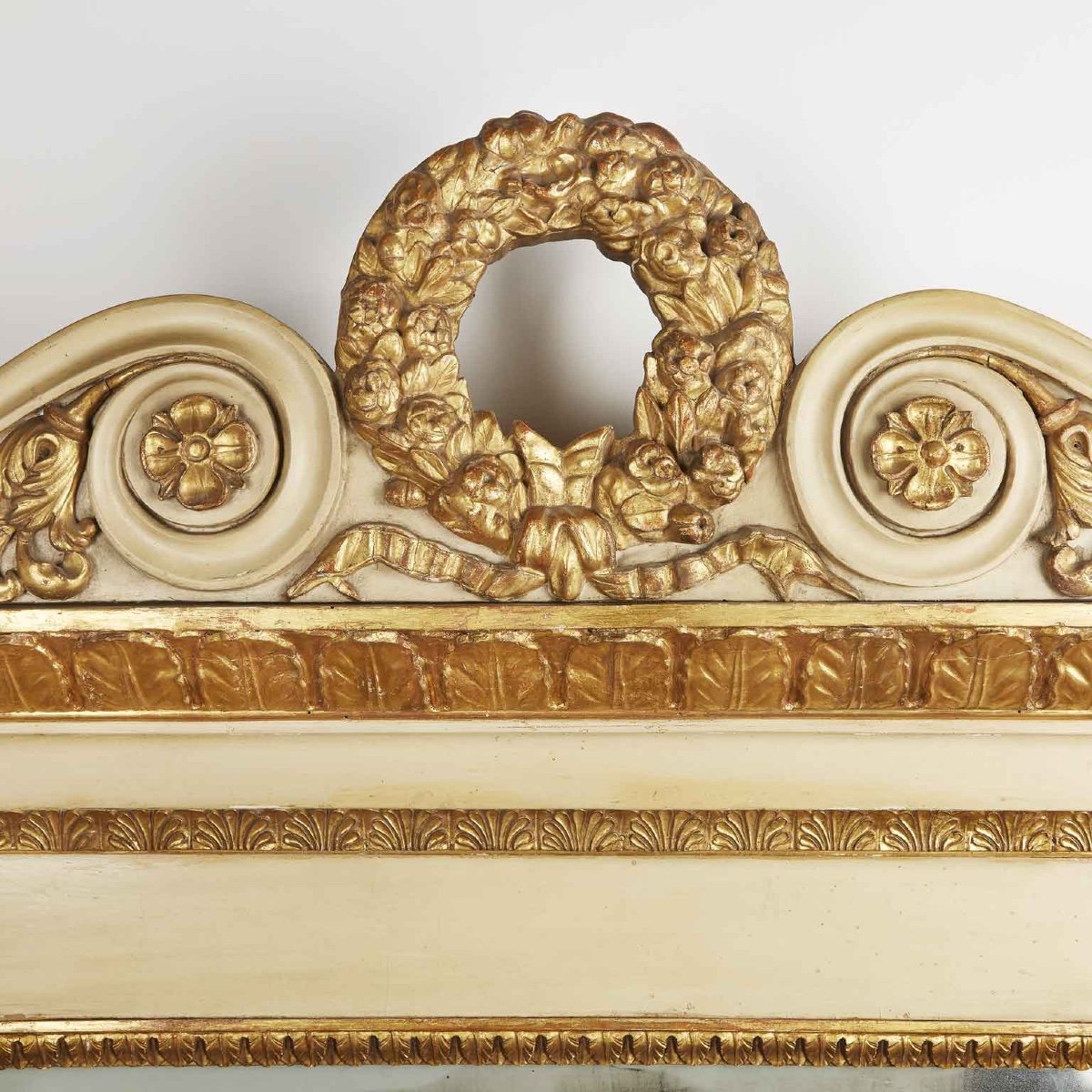 19th Century Italian Neoclassical Mirror Ivory And Giltwood Overmantel-photo-4