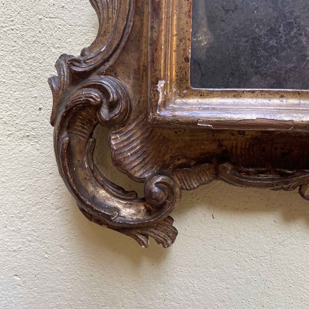 Gilded Italian Mirror 1800 Carved Wood-photo-4