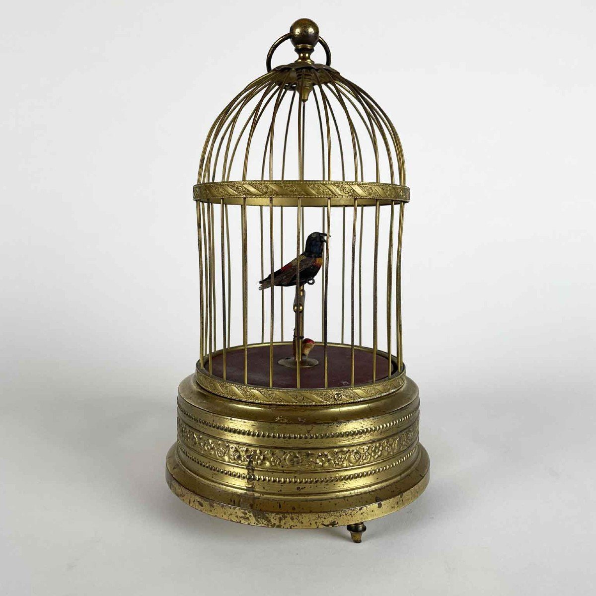 German Animated Automaton Gilt Cage With Singing Bird 1920s By Karls Griesbaum-photo-5