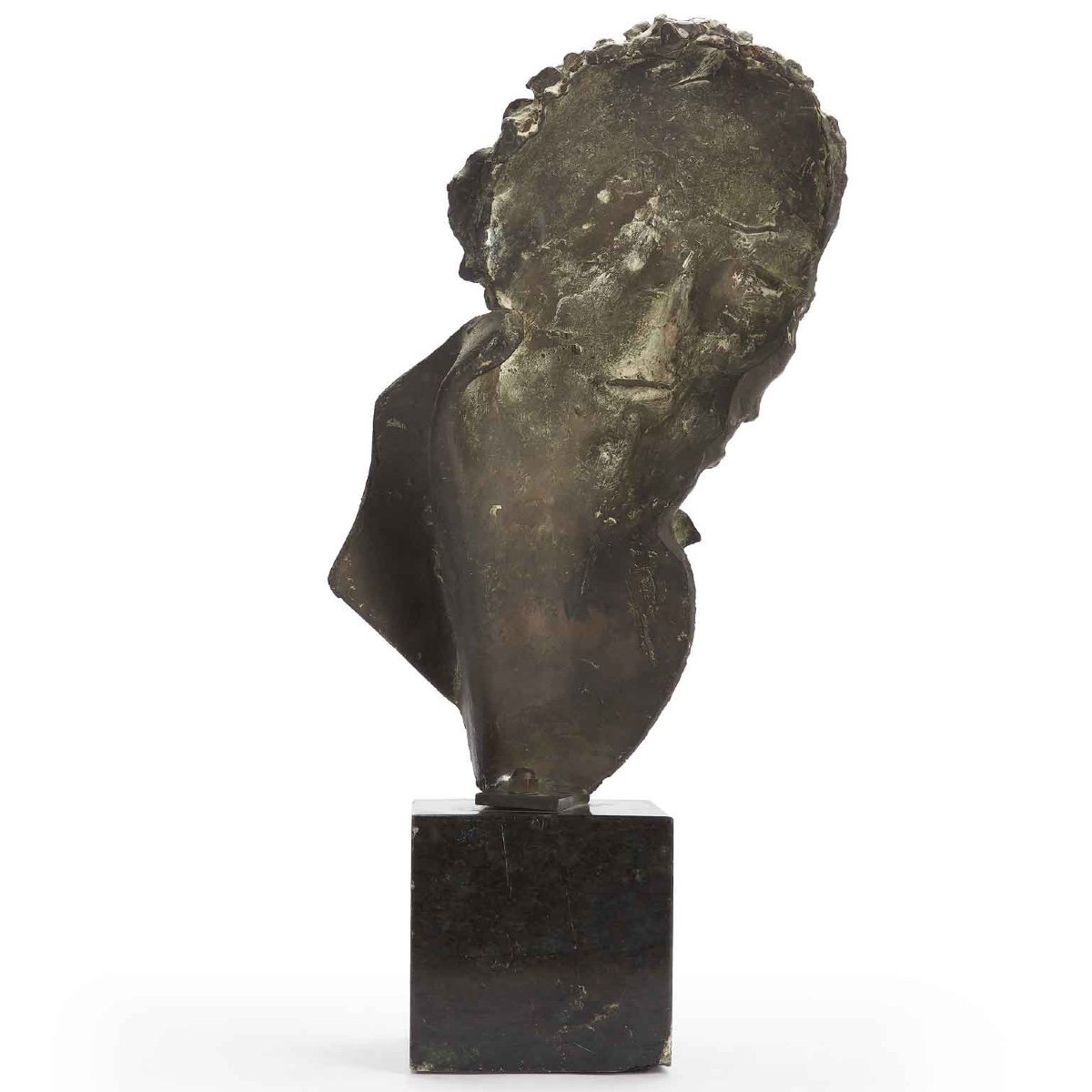 Bronze Bust Sculpture Of Alessandro Manzoni By Dora Bassi 1970-photo-4