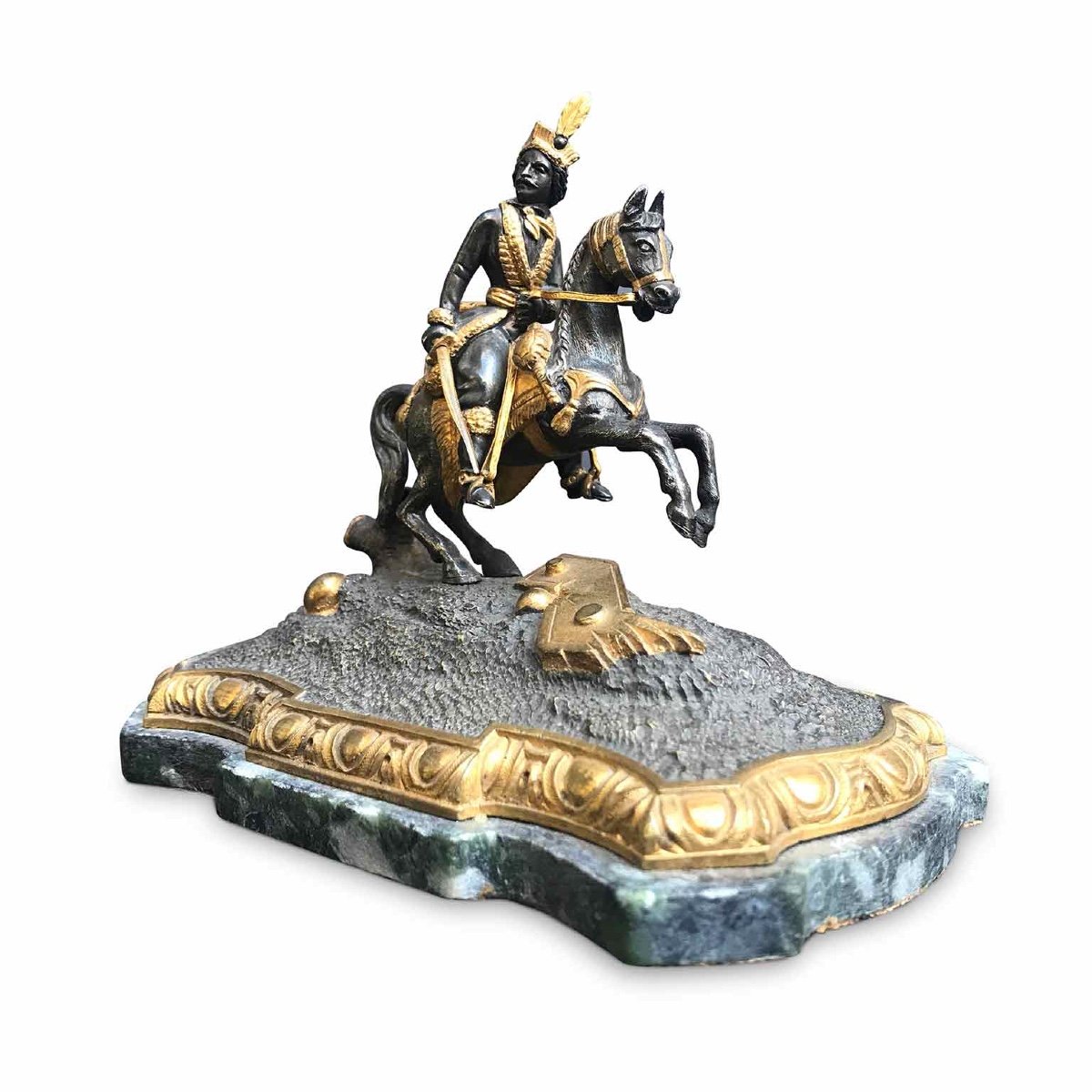 Joachim Murat On Prancing Horse 19th Century Bronze Figure-photo-2