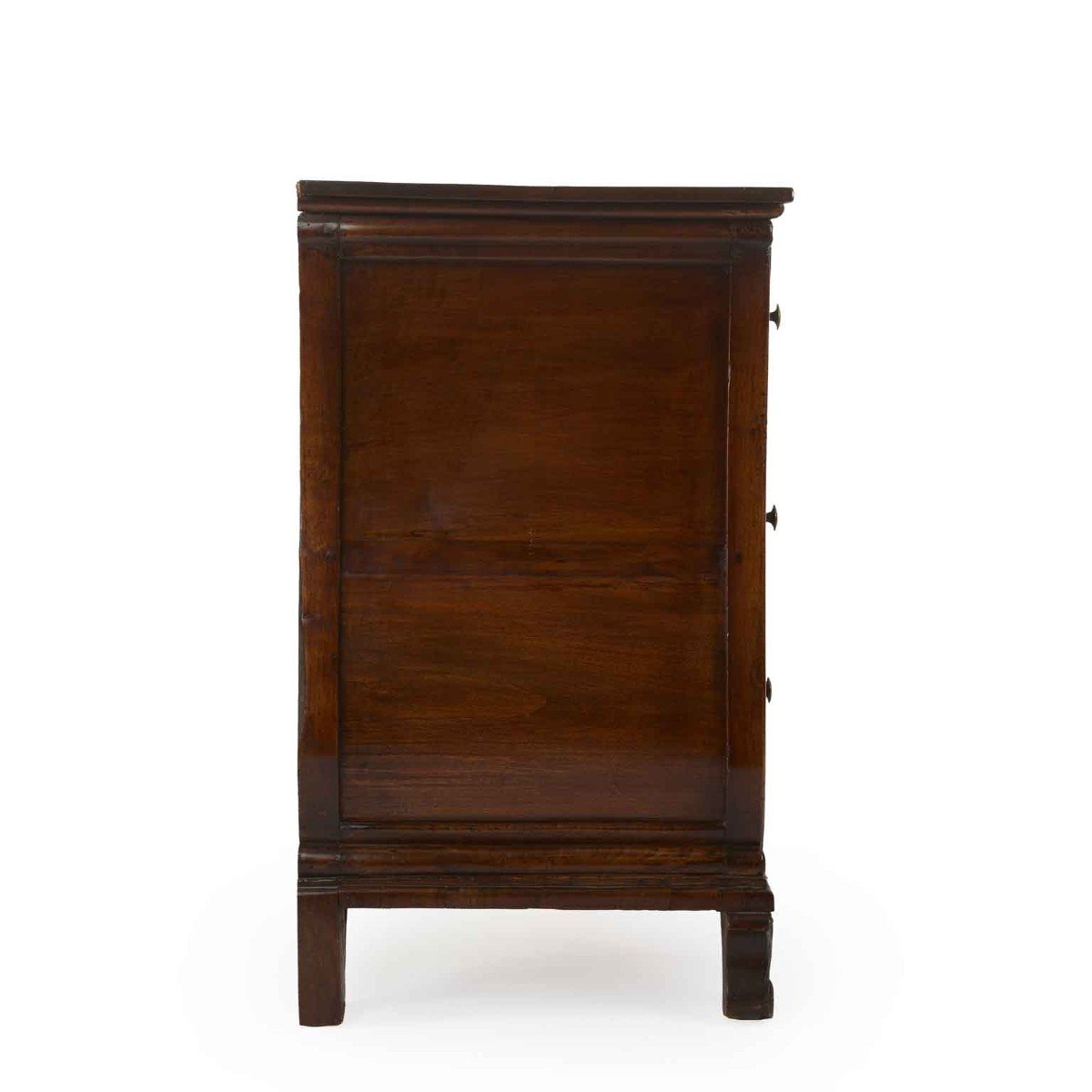 Commode Italienne à Lyre En Noyer Marqueté Piémont Début 19ème Siècle-photo-4