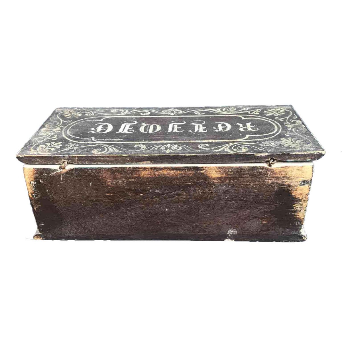 French 19th Century Lacquered Oak Reliquary Box-photo-2