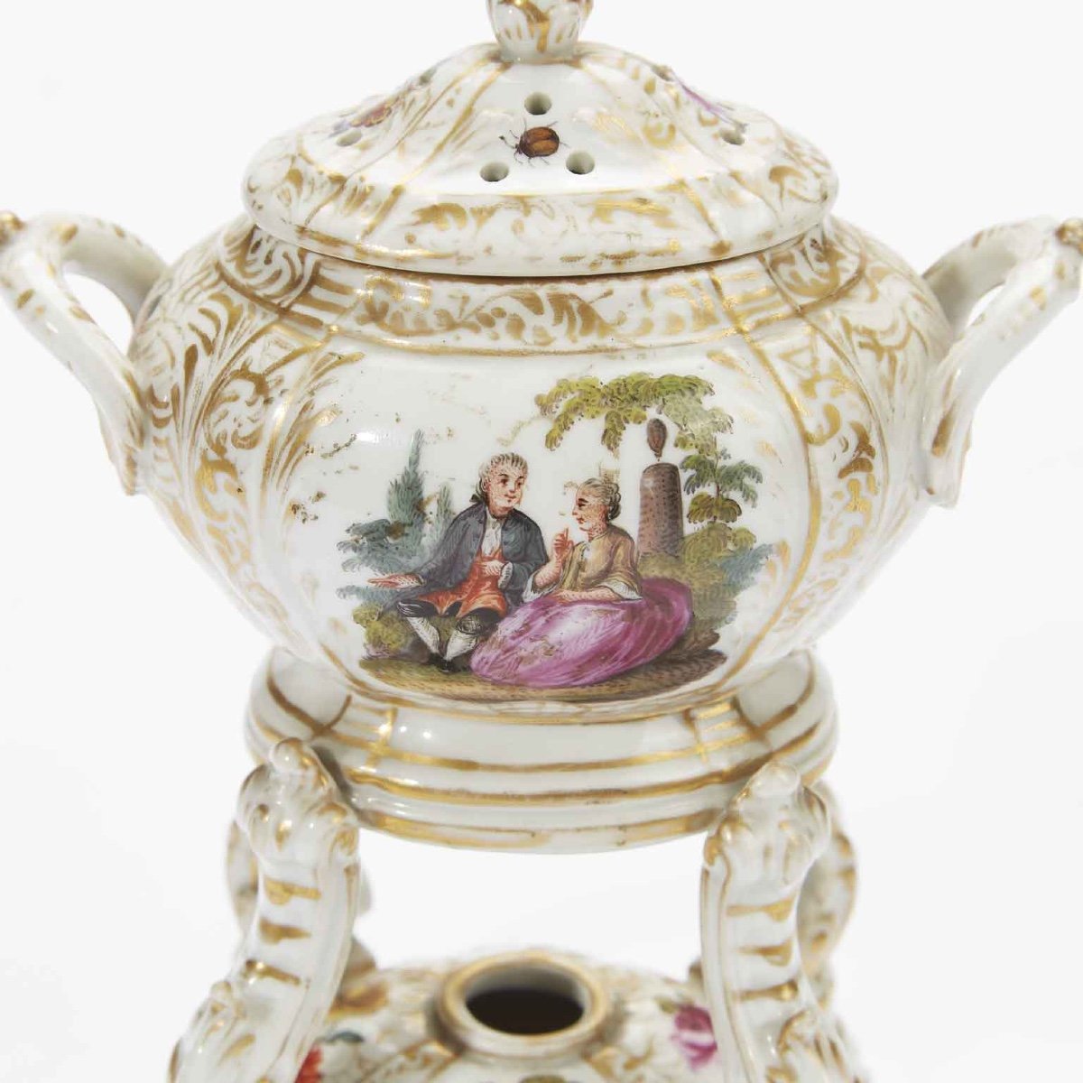 Pair Of Berlin Kpm Porcelain Perfume Burners  1820 Circa-photo-1