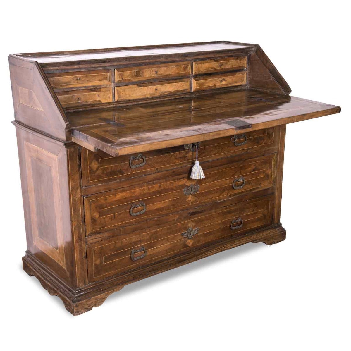 18th Century Italian Walnut Bureau With Flap