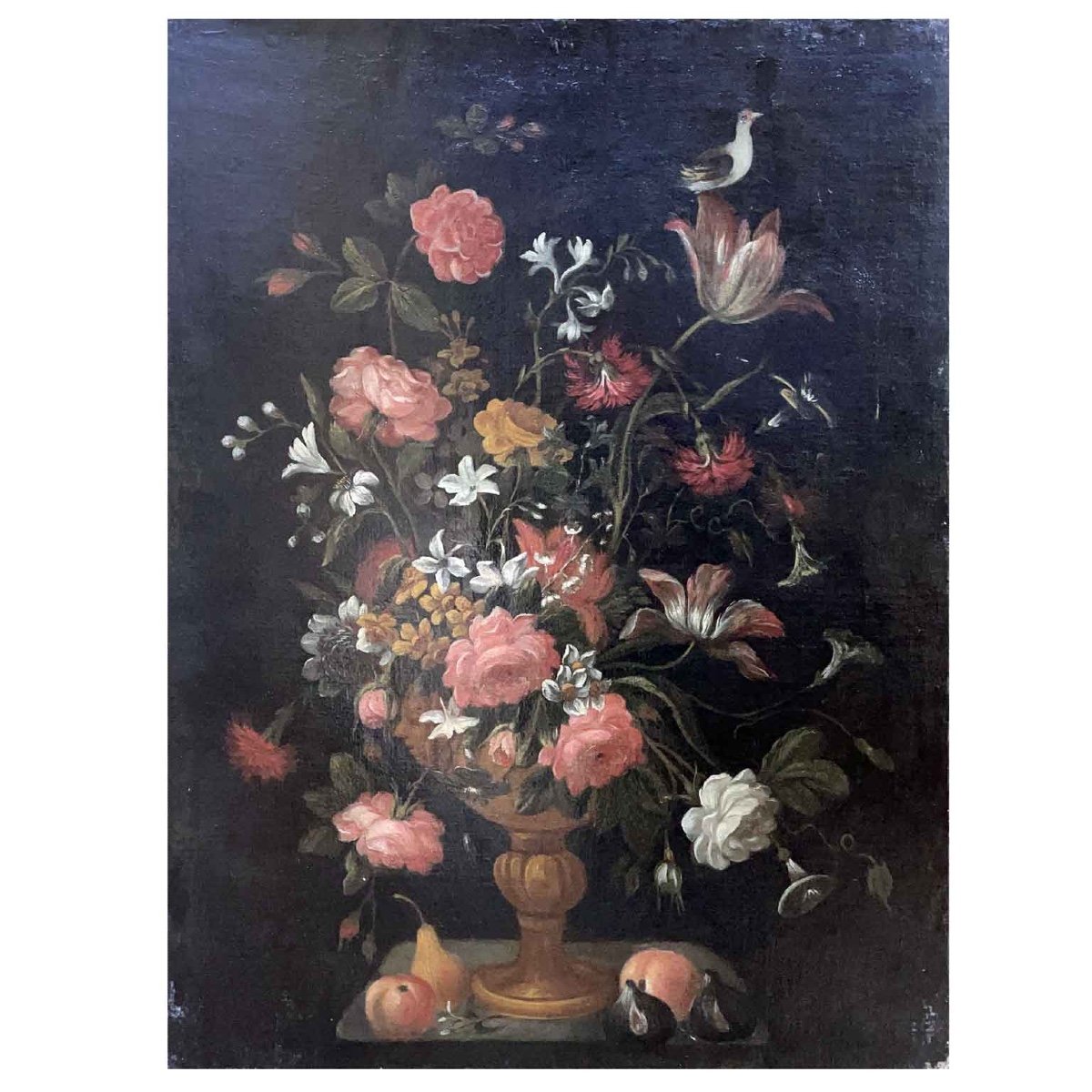 Pair Of 17th Century Italian Flowers Still Life Paintings-photo-3