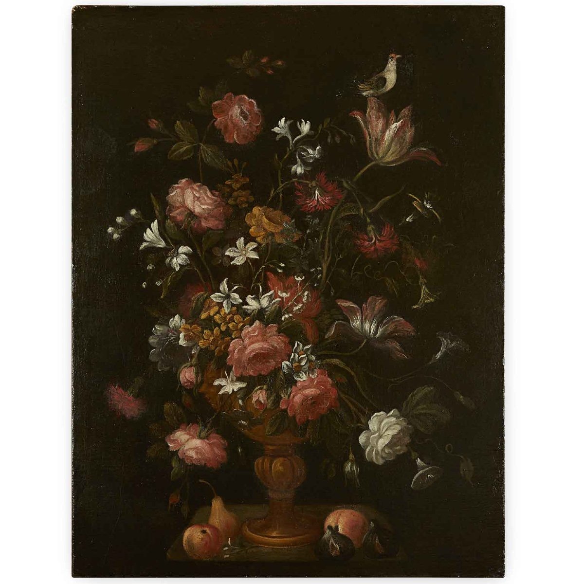 Pair Of 17th Century Italian Flowers Still Life Paintings-photo-4