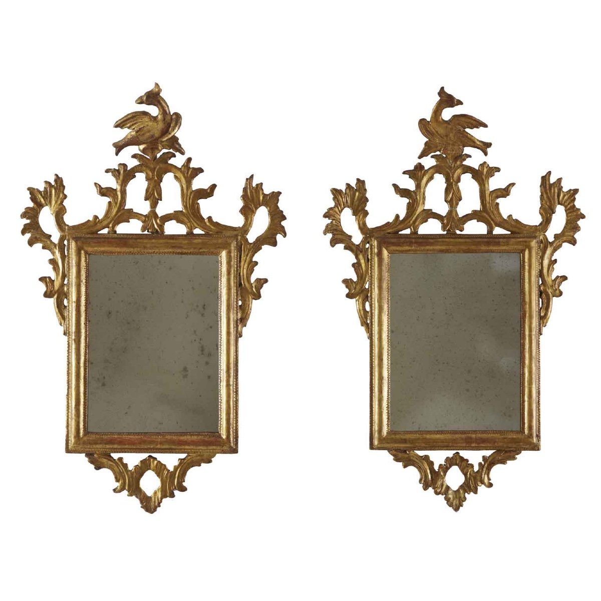 Pair Of Italian Carved Gilded Mirrors 1800-photo-1