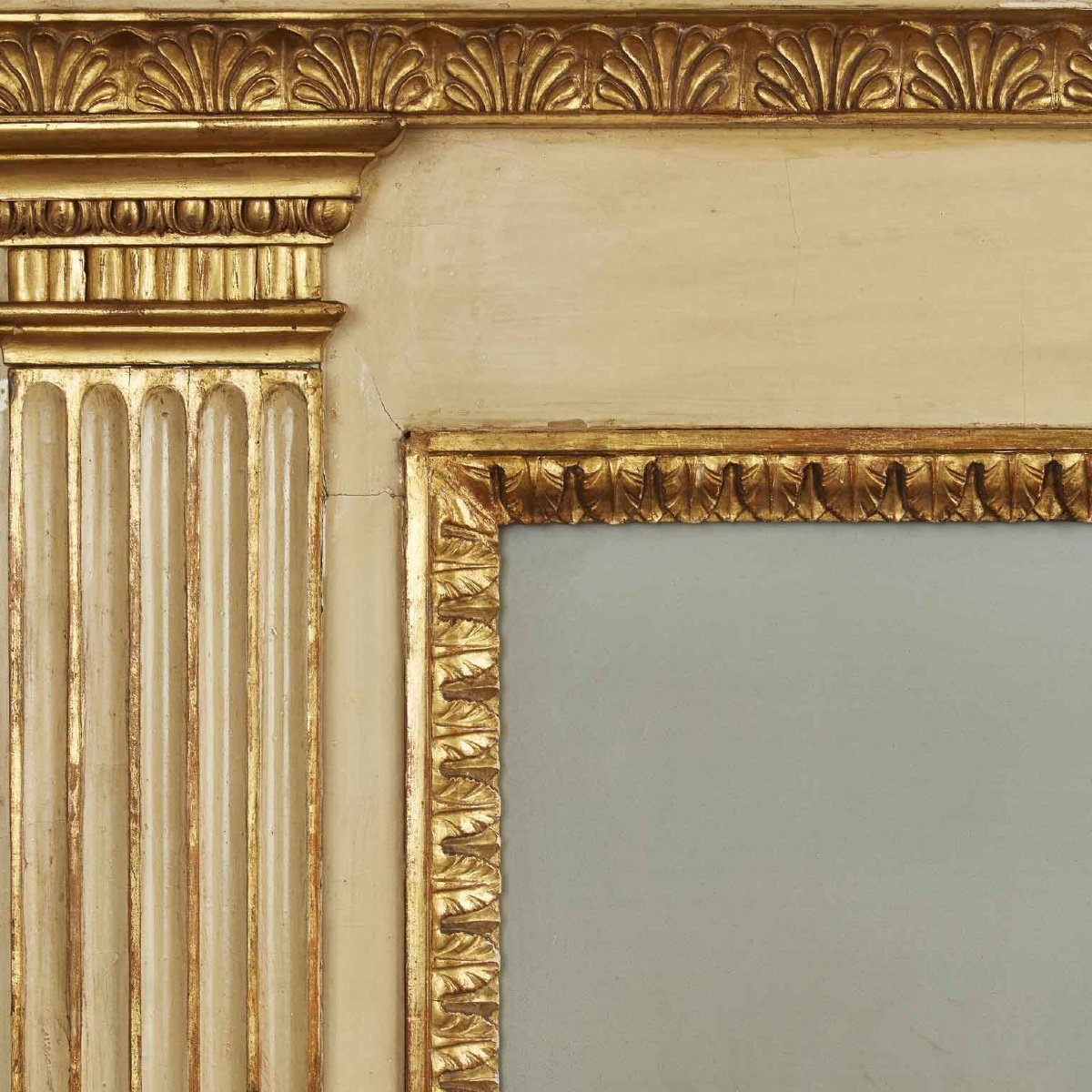 19th Century Italian Neoclassical Mirror Ivory And Giltwood Overmantel-photo-3