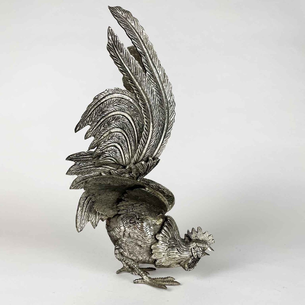 Pair Of Cast Roosters Early 1900s-photo-1