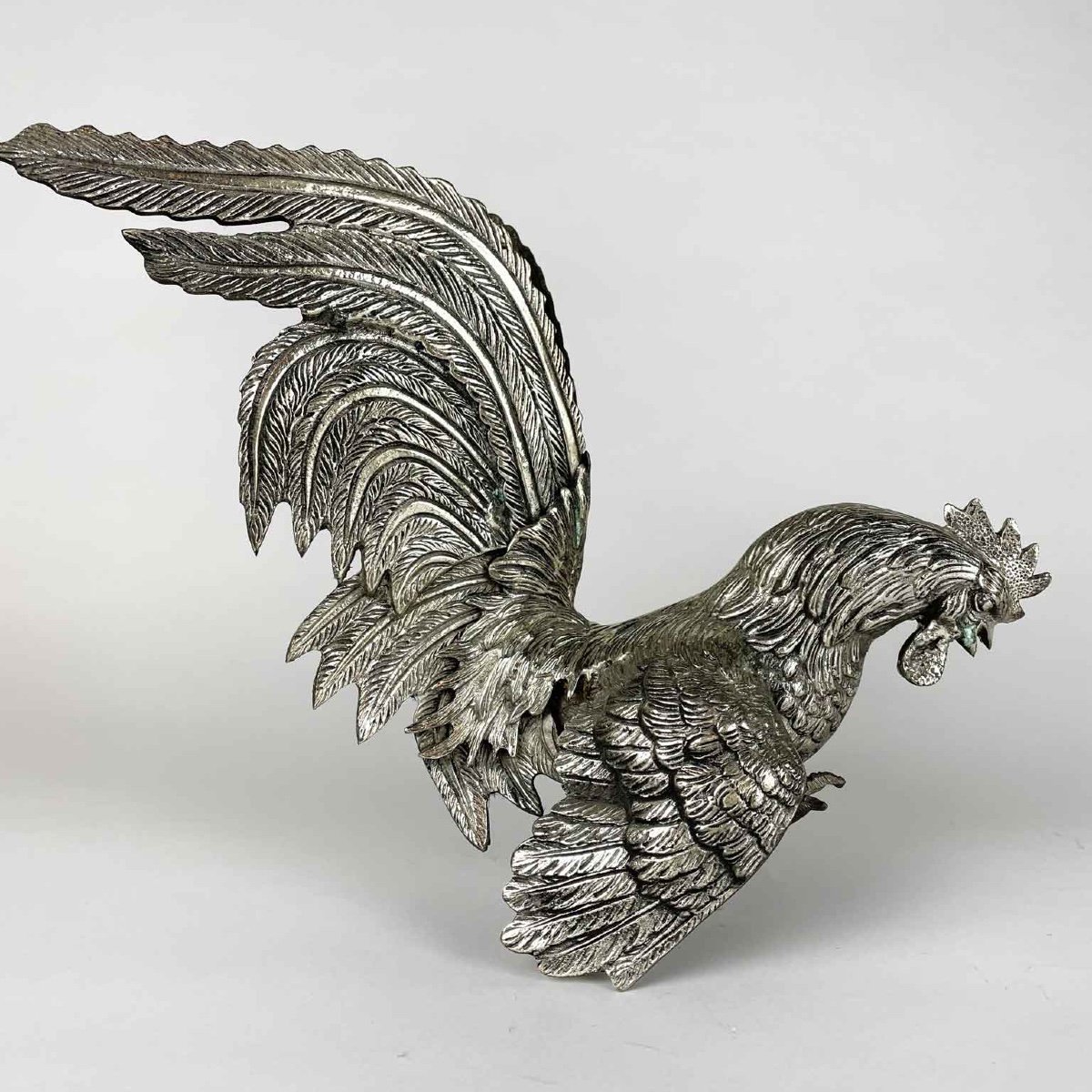 Pair Of Cast Roosters Early 1900s-photo-3