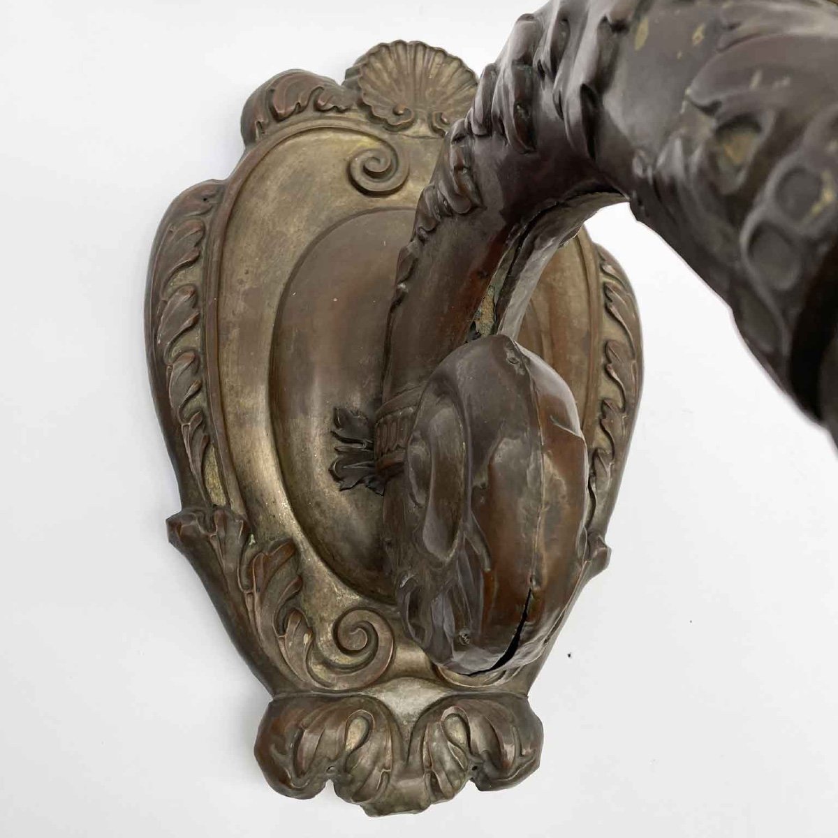 18th Century Pair Of Italian Embossed Copper Sconces-photo-3