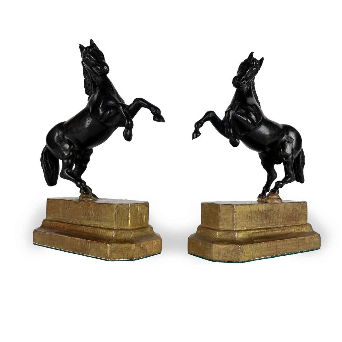 Pair Of Bronze Horses Grand Tour Sculptures Early 1800s-photo-2