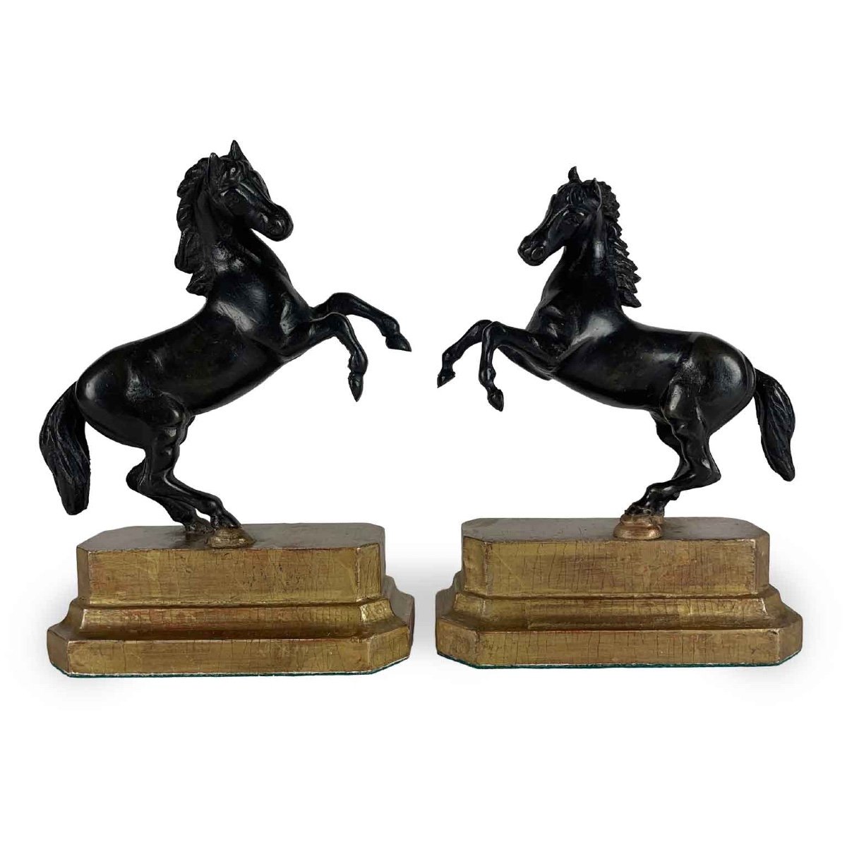 Pair Of Bronze Horses Grand Tour Sculptures Early 1800s