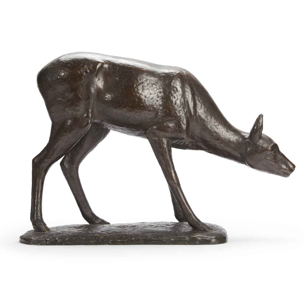 Francesco Buonapace, Faon En Bronze, 1930 Circa