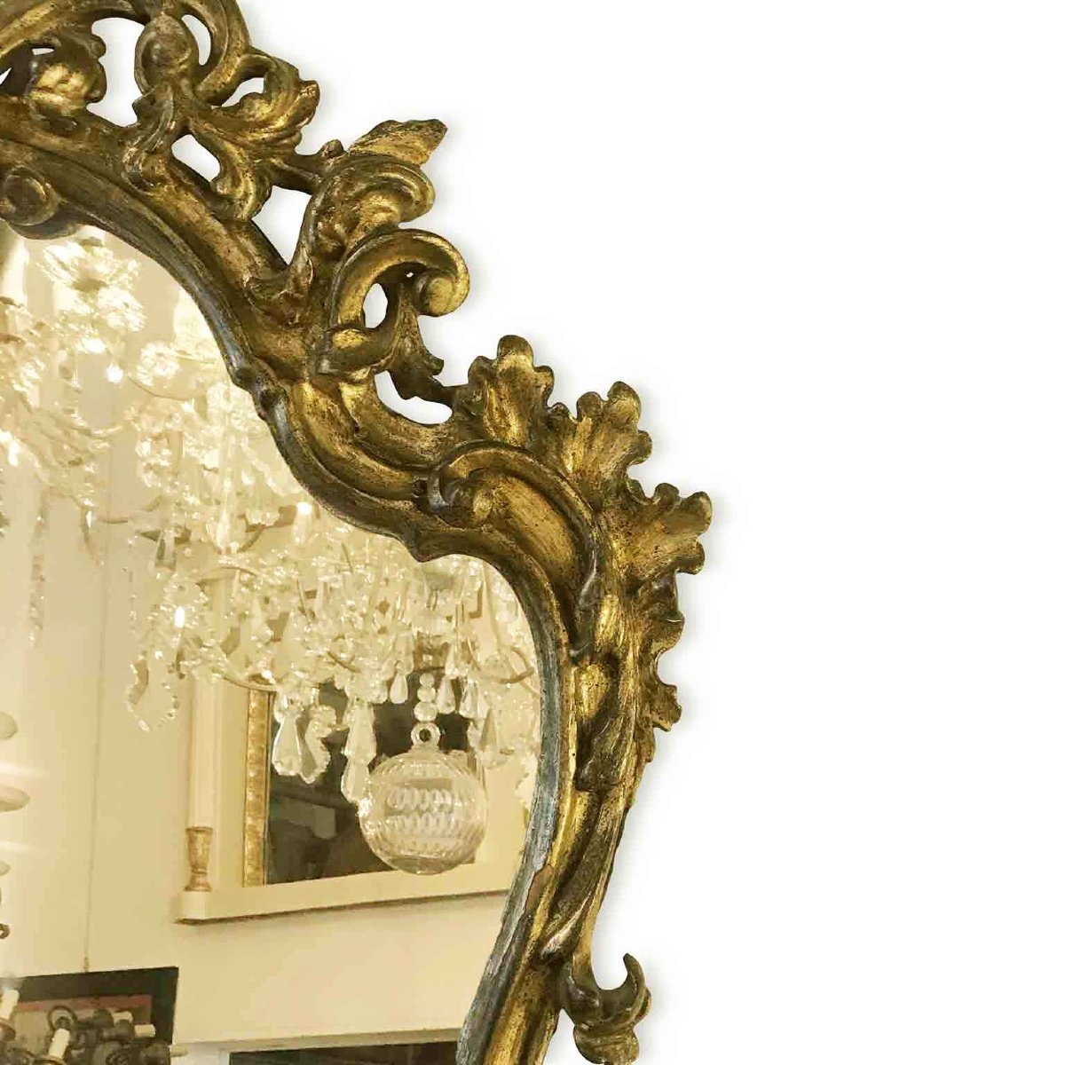 Italian Pair Of 18th Century Louis XV Carved Mecca Mirrors-photo-3