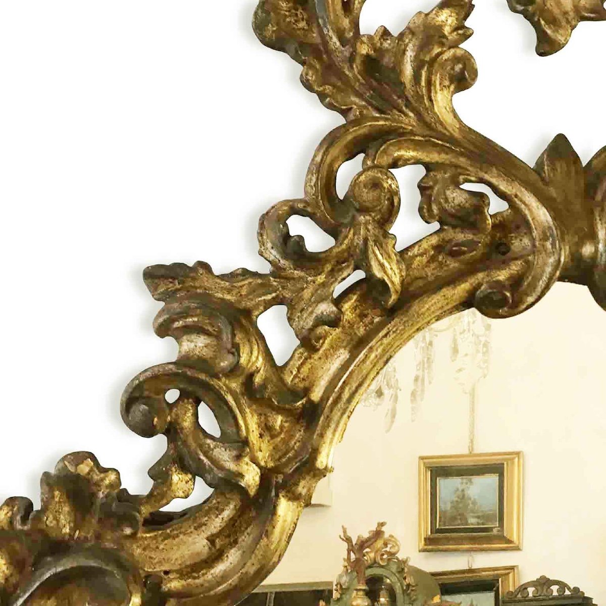 Italian Pair Of 18th Century Louis XV Carved Mecca Mirrors-photo-1